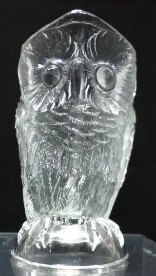 Toy Glass " Menagerie " Clear Owl Creamer Made By Bryce Higbee & Co 1886