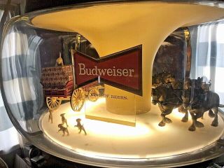 Vintage 1960s Budweiser Clydesdale Parade Rotating Carousel Light Advertising 6