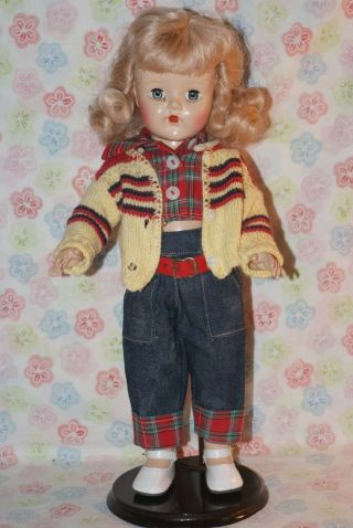 So Pretty Rare Vintage 15 " 170 Made In Usa Judy (?) Hard Plastic Strung Doll