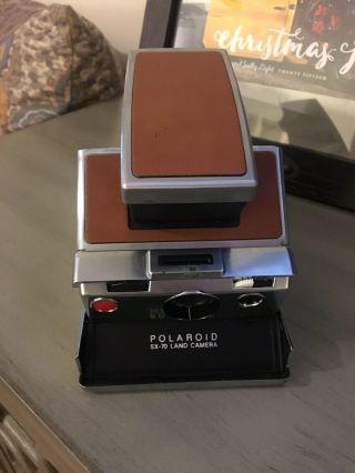 Vintage Polaroid Sx - 70 Folding Land Camera Brown