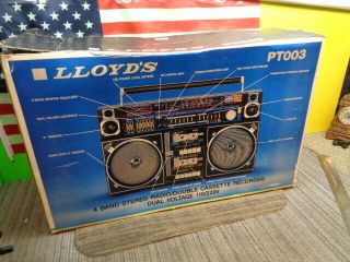 ESTATE LLOYD ' S PT003 JUMBO VINTAGE BOOMBOX DOUBLE CASSETTE $50 NYC/NJ YOU TUBE 2