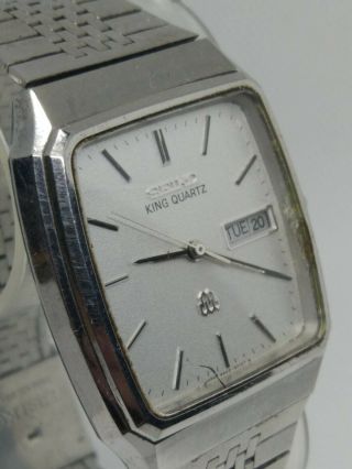 Vintage 1982 SEIKO KING QUARTZ 9443 - 5020 Men ' s Square Quartz Wrist Watch 8