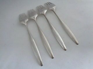 Vintage GEORG JENSEN Denmark Sterling Silver CYPRESS Set / 4 Salad Forks 4