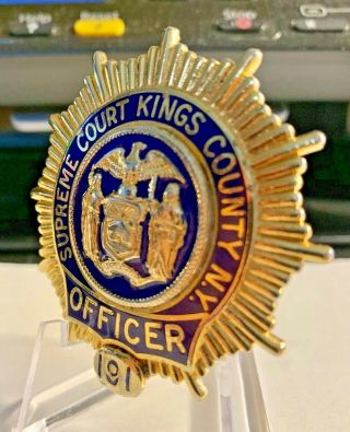 Police Kings County Brooklyn Supreme Court Officer Vintage Decommissioned Piece