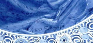 Rare Delft Blue Wall Charger/ Plate Porceleyne Fles Holland.  J.  Israels 3