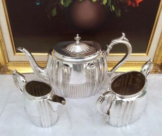 Antique Art Nouveau Silver Plated Tea Set John Batt & Co Sheffield C1900