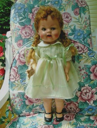 Saucy Walker Doll Ideal 22 In Hard Plastic Vintage Great Coloring Flirty Eyes
