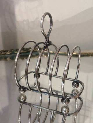 Vintage Antique ENGLISH STERLING SILVER Mid Century 1959 TOAST RACK Birmingham 3