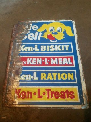 Ken - L Ration Dog Food Embossed Metal Sign Farm Vintage Old Pet Treats