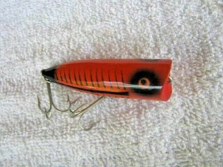 Rare Old Vintage Heddon Chugger Spook Topwater Lure Lures Gold Stencils 2