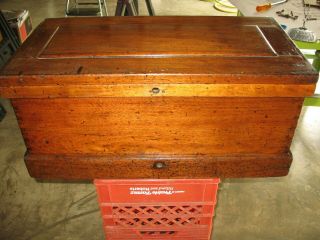 Antique Large Oak Machinist Tool Box /chest / Hand Crafted With Insert Trays