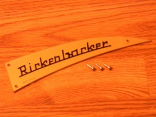 Rickenbacker Gold Vintage Truss Rod Cover Name Plate W/ Mounts