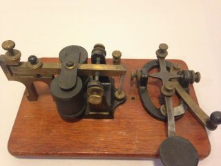 Vintage Antique Manhattan Electric Supply Company Telegraph Key & Sounder