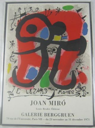 Vintage 1971 Joan Miro Le Leizard Aux Plumes D 