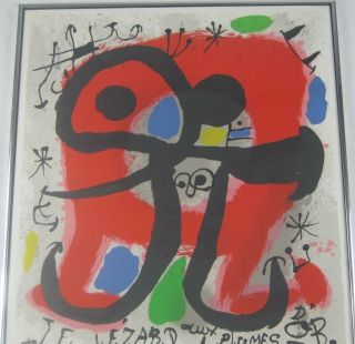 Vintage 1971 Joan Miro Le Leizard aux Plumes D ' Or Lithograph Gallery Poster 2