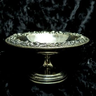S.  Kirk& Son Sterling Silver 925 Ss 436f Repousse By Kirk Footed Compote 6.  6 Oz