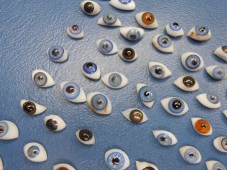 80 piece oval vintage glass eyes lauscha 1890 Germany ca.  0,  28 - 0,  47 inch long 5