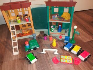Vtg Fisher Price Little People Play Family Sesame Street Complete,  Extra 938