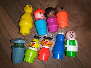 Vtg Fisher Price Little People Play Family Sesame Street complete,  extra 938 3