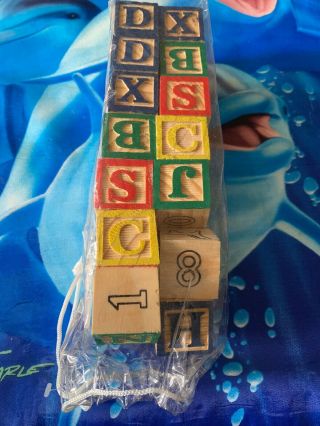 Wooden Blocks With Letters And Numbers For Intellegince In Children
