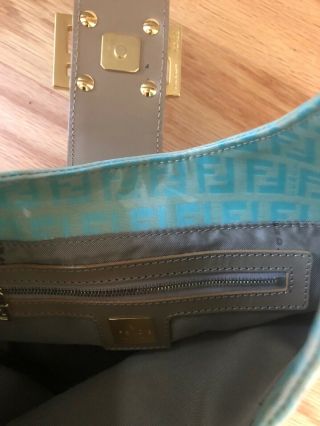 authentic vintage fendi handbag Light Blue And Beige 4