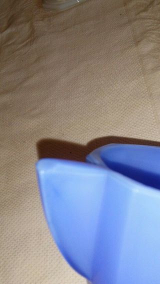 Vintage Akro Agate Child ' s Tea Set / Blue Octagon Teapot Glass 3