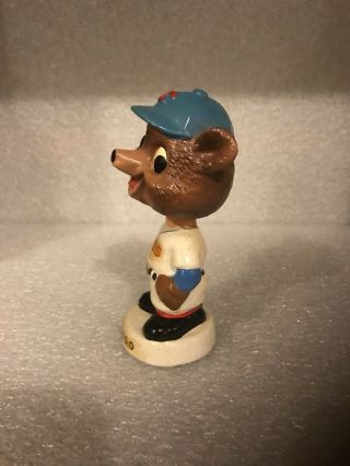 Vintage 1960s Chicago Cubs Mini White Base Nodder Bobblehead Cubby Bear 4