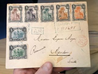 2 RARE REGISTERED 1903 PORTUGAL COLONIAL NYASSA CO COVERS IBO TO SWITZERLAND 6