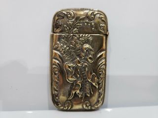 Antique Art Nouveau Match Safe / Holder / Vesta / Case