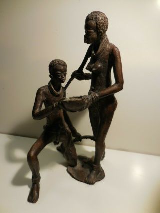 Antique Museum,  Bound Phallus African Bronze Art Vintage Sculpture Statue