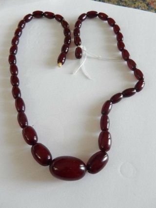 Vintage Cherry Amber Graduated Bead Necklace 25 Grams