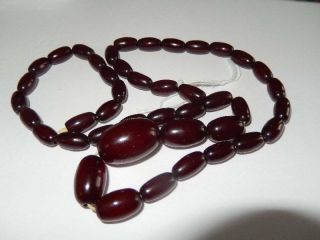Vintage Cherry Amber Graduated Bead Necklace 25 grams 2