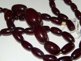 Vintage Cherry Amber Graduated Bead Necklace 25 grams 4