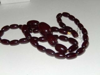 Vintage Cherry Amber Graduated Bead Necklace 25 grams 5