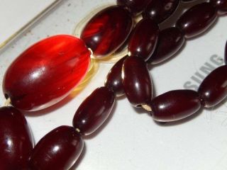 Vintage Cherry Amber Graduated Bead Necklace 25 grams 7