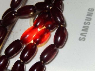 Vintage Cherry Amber Graduated Bead Necklace 25 grams 8
