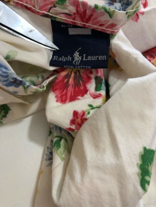 Vintage Ralph Lauren Claire Floral Queen Flat Fitted Sheet King Pillow Pair (N) 3