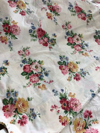 Vintage Ralph Lauren Claire Floral Queen Flat Fitted Sheet King Pillow Pair (N) 8