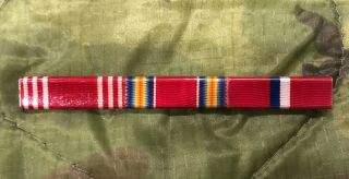 Ww2 Us Army Ribbon Bar,  Wolf Brown,  Good Conduct,  Philippines Liberation