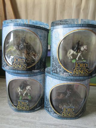 Four 2004 Lotr Lord Of The Rings Warriors & Battle Beasts Merry & Orc Warg