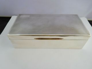 Good Size English Sterling Silver Cigarette / Cigar Box - Chester 1946