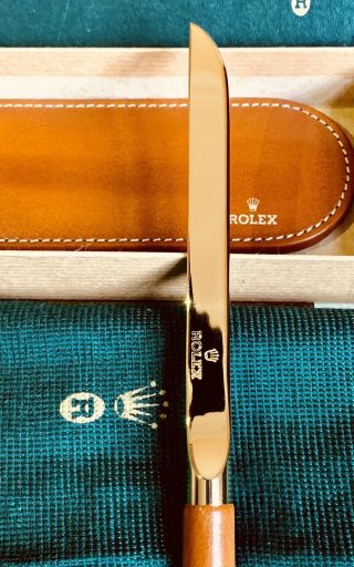 Rolex Geneva Rare Letter Opener With Box And Rolex Dust Bag