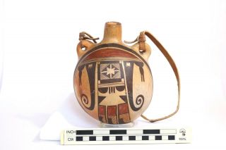 Vintage Hopi - Tewa Pottery Canteen.  Nampeyo style elements.  Eagle tail design 3