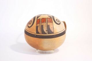 Vintage Hopi - Tewa Pottery Canteen.  Nampeyo style elements.  Eagle tail design 5