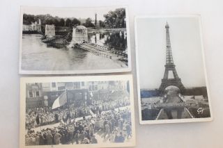 Three Ww2 Era Photograph Postcards From France,  U.  S.  Gi Bringback