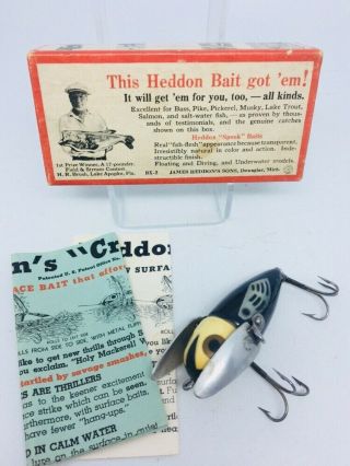 Vintage Tough Heddon Crazy Crawler Fishing Lure 2120 Red Dot Cone Tail Wow