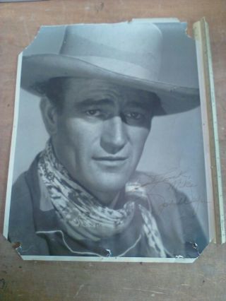 Vintage 11x14 John Wayne Picture With His Signature (early 1950 