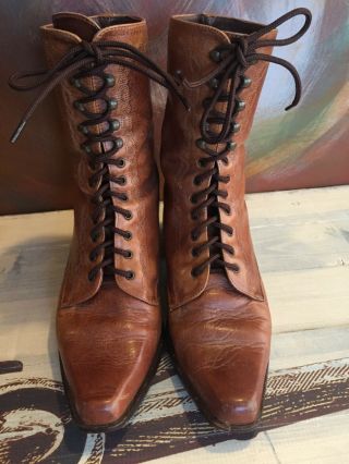 Vintage Guess By Georges Marciano Brown Leather Victorian Boots,  Women 