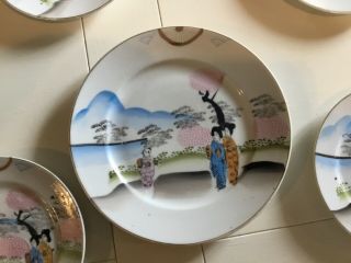 Vintage Japanese Hand Painted Plates made in japan 5x 4 small 1 large 2