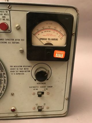 Vintage Sprague TO - 5 TEL - OHMIKE Capacitor Analyzer 4